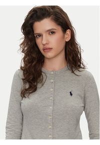 Polo Ralph Lauren Kardigan 211941175001 Szary Slim Fit. Typ kołnierza: polo. Kolor: szary. Materiał: bawełna #3