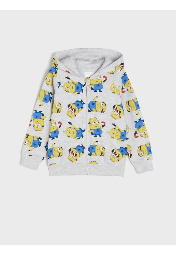 Sinsay - Bluza Minionki - szary. Kolor: szary. Materiał: dzianina, bawełna. Wzór: motyw z bajki