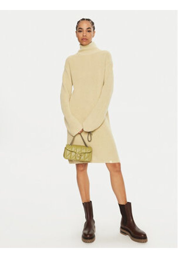 Calvin Klein Jeans Sukienka dzianinowa J20J224662 Zielony Relaxed Fit. Kolor: zielony. Materiał: bawełna