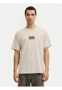 Jack & Jones T-Shirt Frank 12288092 Beżowy Relaxed Fit. Kolor: beżowy. Materiał: bawełna #1