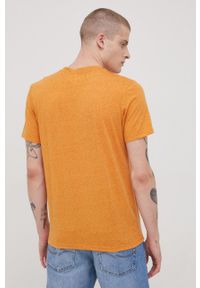 Tom Tailor t-shirt męski kolor pomarańczowy z nadrukiem. Kolor: pomarańczowy. Materiał: dzianina. Wzór: nadruk