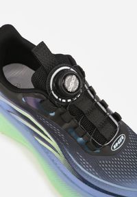 Born2be - Czarno-Niebieskie Buty Sportowe Sneakersy z Napisami i Geometrycznym Wzorem Adraseise. Okazja: na co dzień. Kolor: czarny. Materiał: jeans. Wzór: geometria, napisy #3