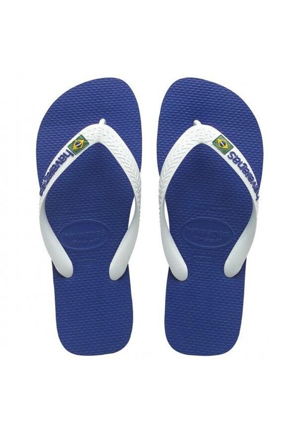 Klapki Havaianas Model 4110850 Kolor Niebieski. Okazja: na plażę. Kolor: niebieski. Materiał: guma, syntetyk. Styl: sportowy