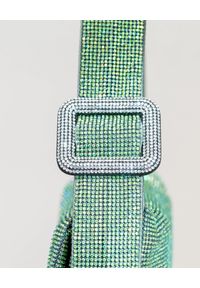 BENEDETTA BRUZZICHES - Zielona kryształowa torebka Vitty La Grande. Kolor: zielony. Materiał: jedwab, satyna. Wzór: aplikacja #11