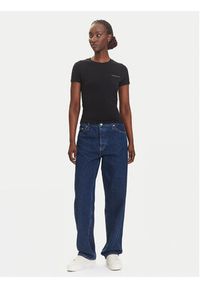 Tommy Jeans T-Shirt Linear DW0DW21164 Czarny Slim Fit. Kolor: czarny. Materiał: bawełna #5