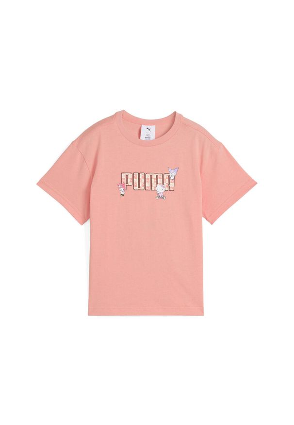 Puma - Dziecięca luźna koszulka PUMA x HELLO KITTY AND FRIENDS z grafiką PUMA. Kolor: różowy. Wzór: motyw z bajki