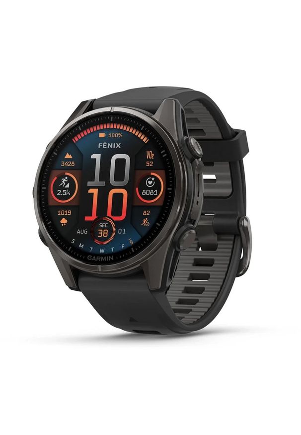 GARMIN - Zegarek sportowy Garmin Fenix 8 AMOLED Czarny (010-02903-21). Kolor: czarny. Styl: sportowy