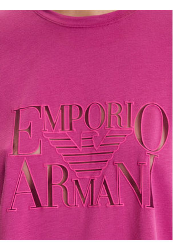 Emporio Armani T-Shirt EW000616 AF12187 UA227 Różowy Loose Fit. Kolor: różowy. Materiał: wiskoza