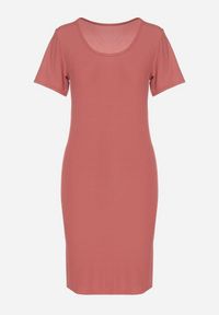 Born2be - Różowa Casualowa Sukienka z Bawełną Lumelisse. Okazja: na co dzień. Kolor: różowy. Materiał: bawełna. Typ sukienki: proste. Styl: casual #4