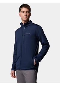columbia - Sweter Męski Columbia Essential Hike Grid. Kolor: niebieski. Materiał: polar. Sport: turystyka piesza