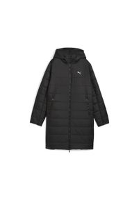 Puma - Damska wyściełana parka Essentials z kapturem PUMA Black. Typ kołnierza: kaptur. Kolor: czarny. Sport: bieganie