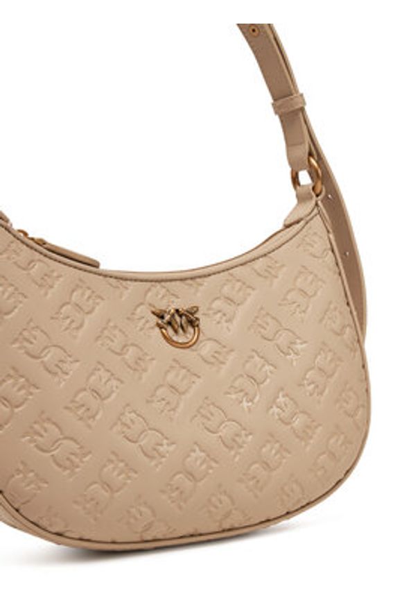 Pinko - PINKO Torebka Half Moon Mini Fl PE 25 PLTT 102790 A1YB Beżowy. Kolor: beżowy. Materiał: skórzane