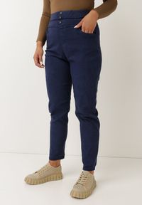 Born2be - Granatowe Spodnie Skinny Rodylyc. Stan: podwyższony. Kolor: niebieski. Materiał: guma. Długość: długie #6