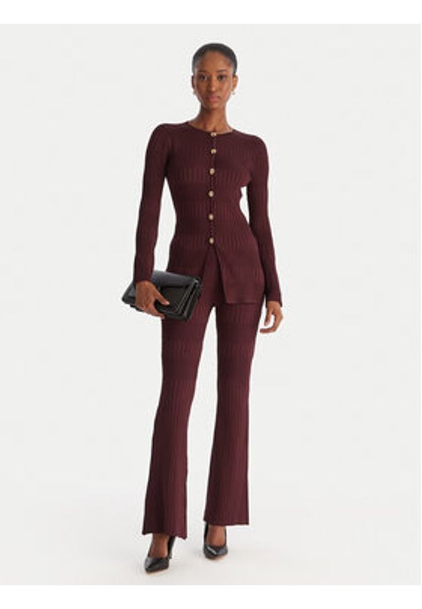 Marciano Guess Spodnie materiałowe 5YGB29 5881Z Bordowy Regular Fit. Kolor: czerwony. Materiał: wiskoza