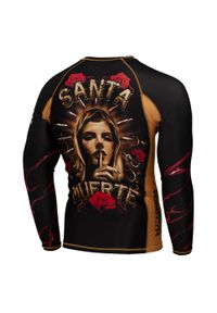 Koszulka sportowa męska Rashguard do MMA EXTREME HOBBY SANTA MUERTE. Kolor: czarny. Materiał: elastan, poliester. Długość rękawa: krótki rękaw. Długość: krótkie. Sport: fitness