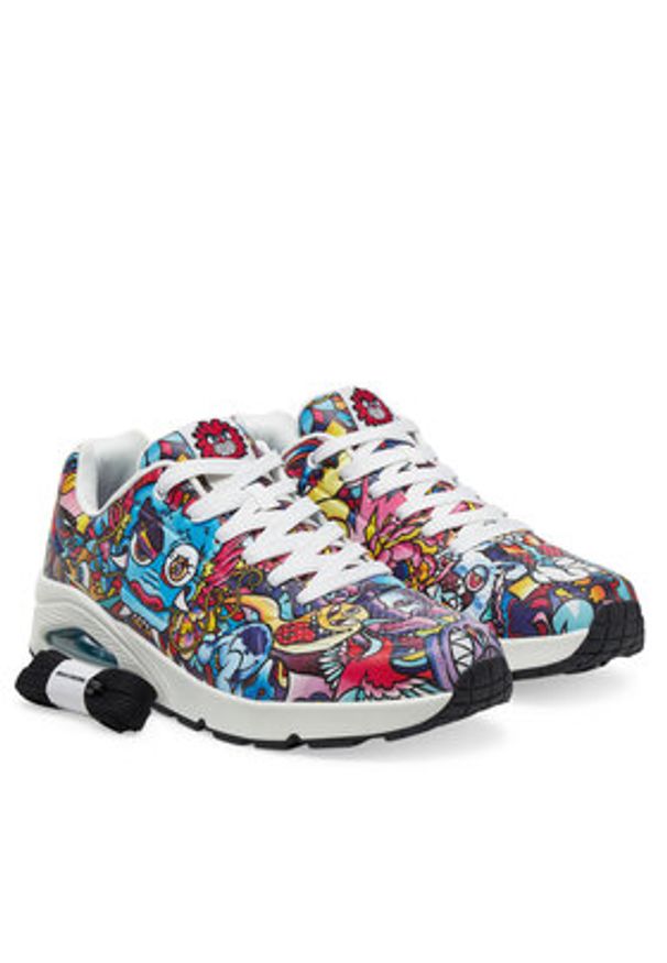 skechers - Skechers Sneakersy Uno - Color Doodle 183500/MLT Kolorowy. Materiał: skóra. Wzór: kolorowy