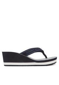 TOMMY HILFIGER - Tommy Hilfiger Japonki Th Stripes Wedge Beach Sandal FW0FW08521 Niebieski. Kolor: niebieski. Materiał: materiał #2