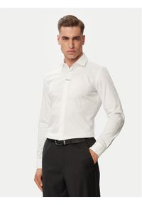 Hugo - HUGO Koszula Kenno 50566215 Biały Slim Fit. Kolor: biały. Materiał: bawełna #1