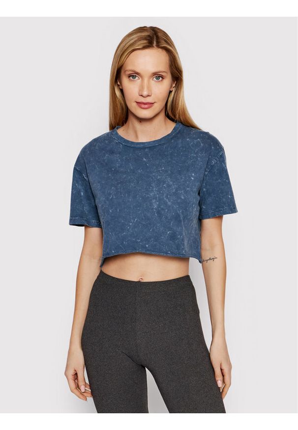 Brave Soul T-Shirt LTS-568ANGEL Granatowy Relaxed Fit. Kolor: niebieski. Materiał: bawełna