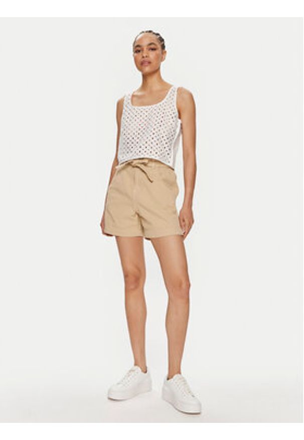 United Colors of Benetton - United Colors Of Benetton Szorty materiałowe 4DUKD9019 Beżowy Regular Fit. Kolor: beżowy. Materiał: bawełna