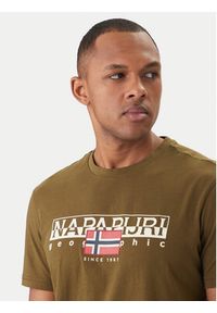 Napapijri T-Shirt S-Aylmer NP0A4HTO Zielony Regular Fit. Kolor: zielony. Materiał: bawełna #4