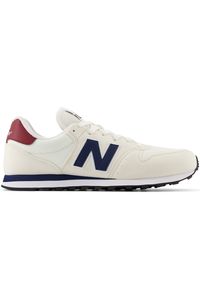 Buty męskie New Balance GM500RTC – beżowe. Okazja: na co dzień. Kolor: beżowy. Materiał: guma, materiał, syntetyk. Szerokość cholewki: normalna