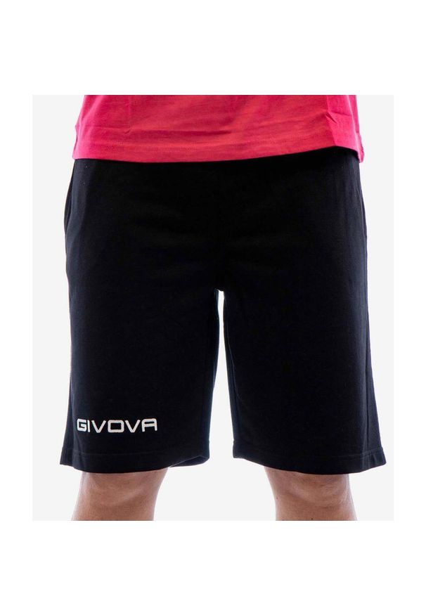 Givova Sport Bermuda Black M - Oddychający i elastyczny dla mężczyzn. Kolor: czarny. Długość: krótkie. Wzór: haft. Sezon: lato