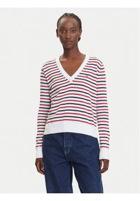 Tommy Jeans Sweter Essential DW0DW19888 Kolorowy Regular Fit. Materiał: bawełna. Wzór: kolorowy
