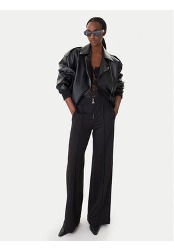 Patrizia Pepe Spodnie materiałowe 8P0813/A715 Czarny Wide Leg. Kolor: czarny. Materiał: wiskoza