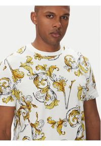Versace Jeans Couture T-Shirt 78GAH6S0 Biały Regular Fit. Kolor: biały. Materiał: bawełna #4