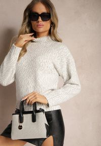 Renee - Szary Golf z Dodatkiem Wełny Zakończony Ściągaczami Mavania. Typ kołnierza: golf. Kolor: szary. Materiał: wełna. Sezon: zima