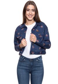 Wrangler - DAMSKA KURTKA JEANSOWA WRANGLER RETRO CROP JACKET BLUE DEPTHS W417WSXJY 112128796. Materiał: jeans. Styl: retro #9