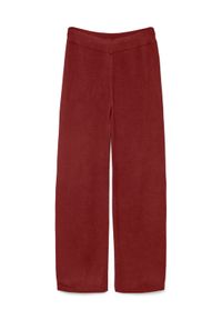 Vero Moda Spodnie dzianinowe Gold Art 10332174 Bordowy Loose Fit. Kolor: czerwony. Materiał: syntetyk