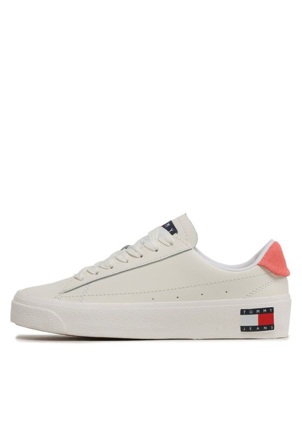 Tommy Jeans Sneakersy Tjw Leather Vulc. Flatform EN0EN02203 Écru. Materiał: skóra