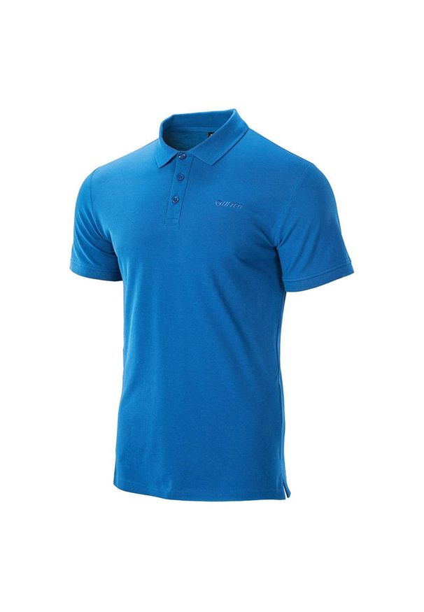 Hi-tec - Koszulka polo męska Hi-Tec Romso - niebieska, Rozmiar M. Typ kołnierza: polo. Kolor: niebieski. Materiał: bawełna, skóra, materiał