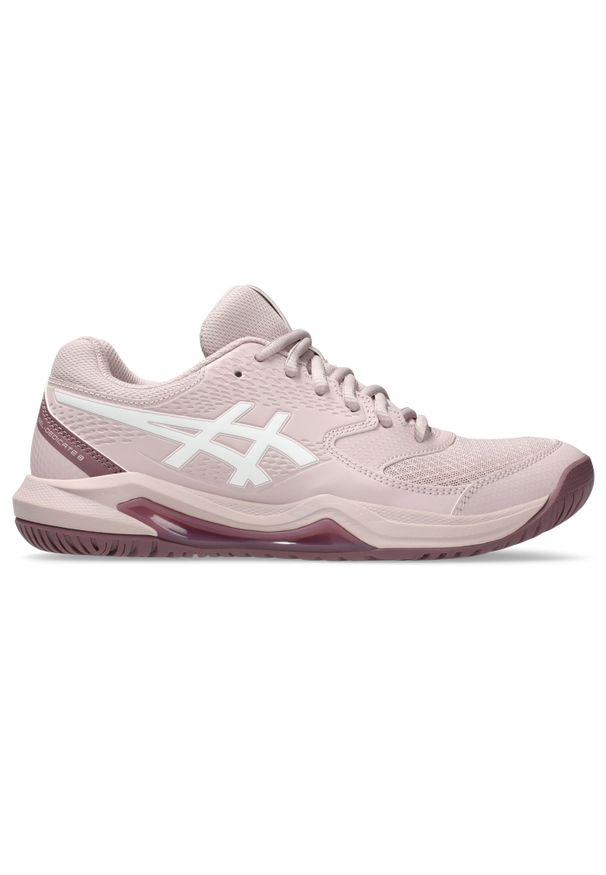 Buty do tenisa damskie Asics Gel-dedicate 8 All Court. Zapięcie: sznurówki. Kolor: różowy, biały, wielokolorowy. Materiał: syntetyk, tkanina, materiał. Szerokość cholewki: normalna. Sport: tenis