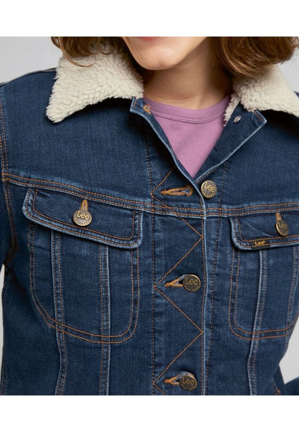 Lee - LEE SHERPA RIDER DAMSKA KURTKA DARK BLUE L54VSQZG 112319223