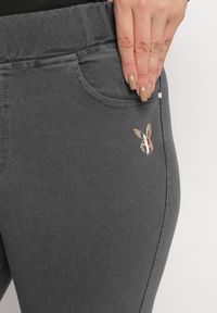 Born2be - Szare Spodnie Skinny z Wysokim Stanem Naravatte. Stan: podwyższony. Kolor: szary