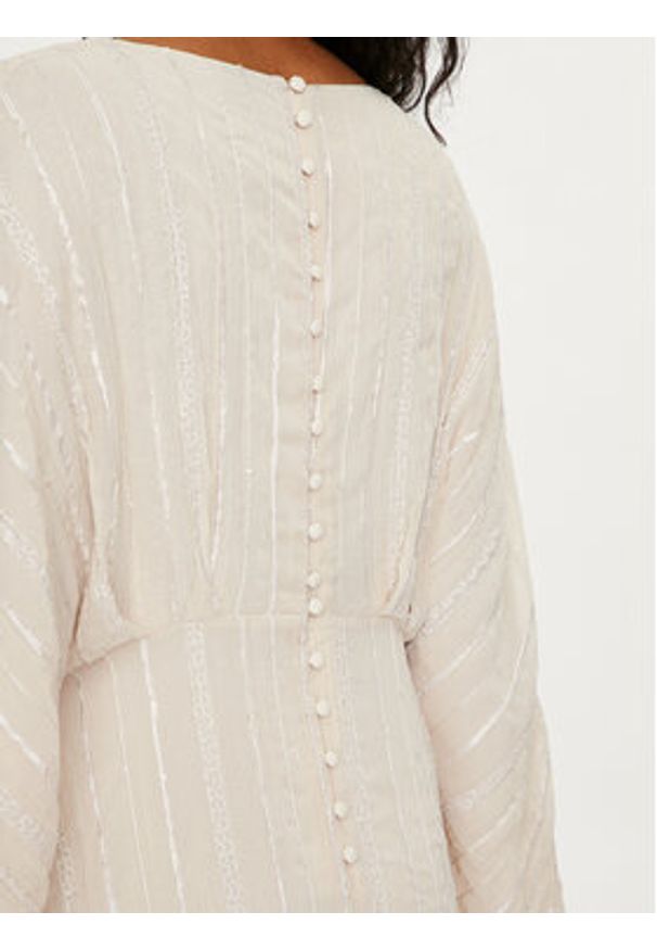 Vero Moda Sukienka letnia Tara 10304254 Écru Loose Fit. Kolor: kremowy. Materiał: syntetyk. Sezon: lato