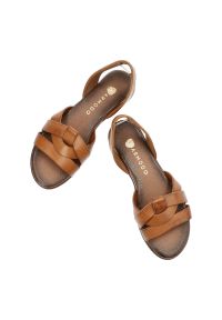 Brązowe Sandały Armodo Modne Obuwie Damskie. Kolor: brązowy. Styl: młodzieżowy, elegancki, retro #3