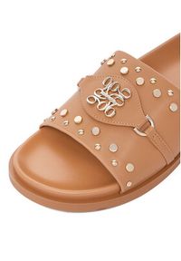Nine West Klapki EO-TL758-1 Brązowy jasny. Kolor: brązowy. Materiał: skóra #8