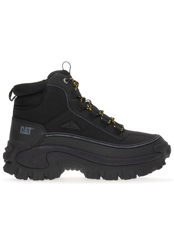 CATerpillar - Buty męskie Caterpillar Intruder Galosh 2.0 Mid P111559 - czarne. Zapięcie: sznurówki. Kolor: czarny. Materiał: guma, skóra, nubuk. Szerokość cholewki: normalna