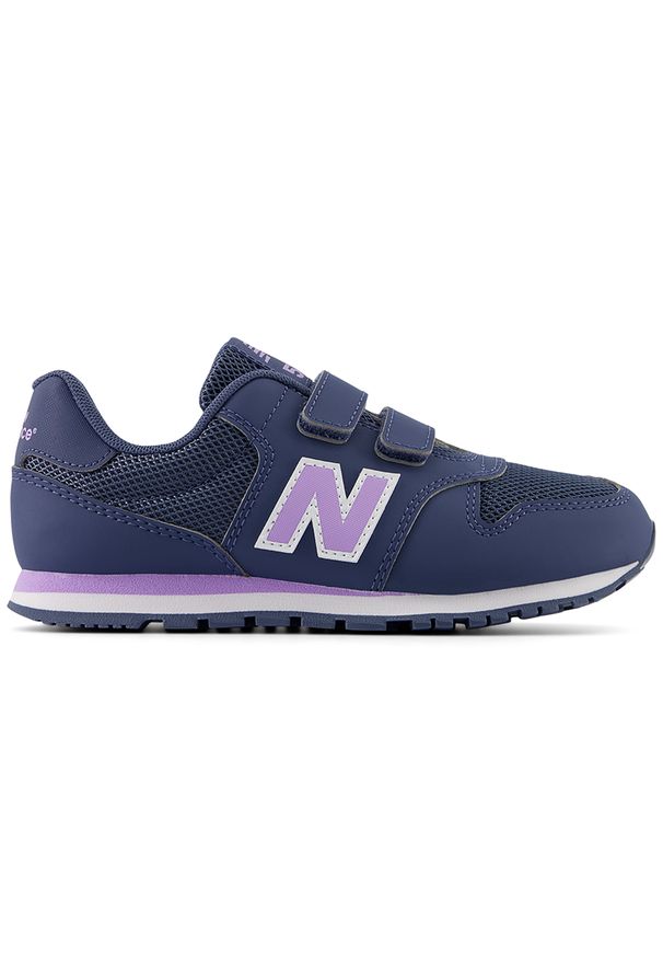 Buty dziecięce New Balance PV500CIL – granatowe. Zapięcie: rzepy. Kolor: niebieski. Materiał: materiał, syntetyk. Szerokość cholewki: normalna. Sport: turystyka piesza