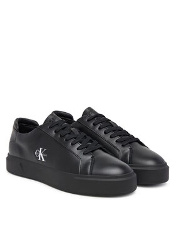 Calvin Klein Sneakersy Basket Cupsole Laceup Lth Ml YM0YM01460 Czarny. Kolor: czarny. Materiał: skóra