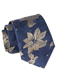 Alties - Krawat - ALTIES - Duże Kwiaty, Granat. Kolor: niebieski. Materiał: tkanina. Wzór: kwiaty. Styl: elegancki, wizytowy #1