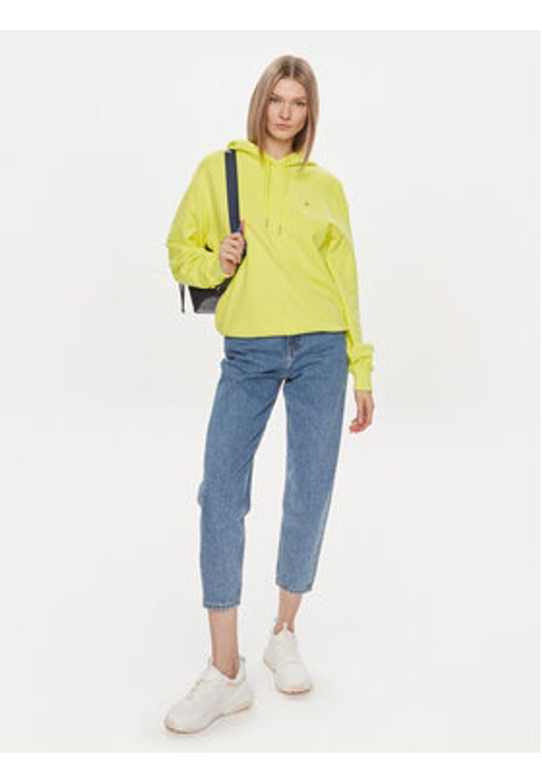TOMMY HILFIGER - Tommy Hilfiger Bluza Flag WW0WW41245 Żółty Regular Fit. Kolor: żółty. Materiał: bawełna
