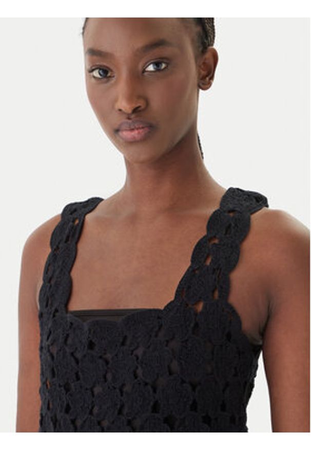 Fracomina Top FR26ST4017K488R6 Czarny Slim Fit. Kolor: czarny. Materiał: bawełna