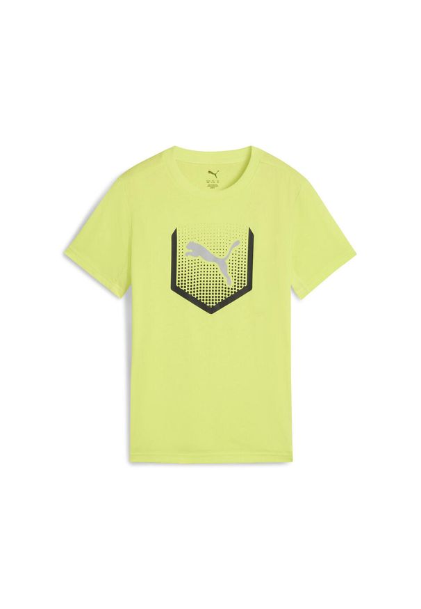 Puma - Młodzieżowa koszulka Active Sports z grafiką PUMA Lemon Sherbert Yellow. Kolor: żółty. Materiał: guma. Wzór: nadruk
