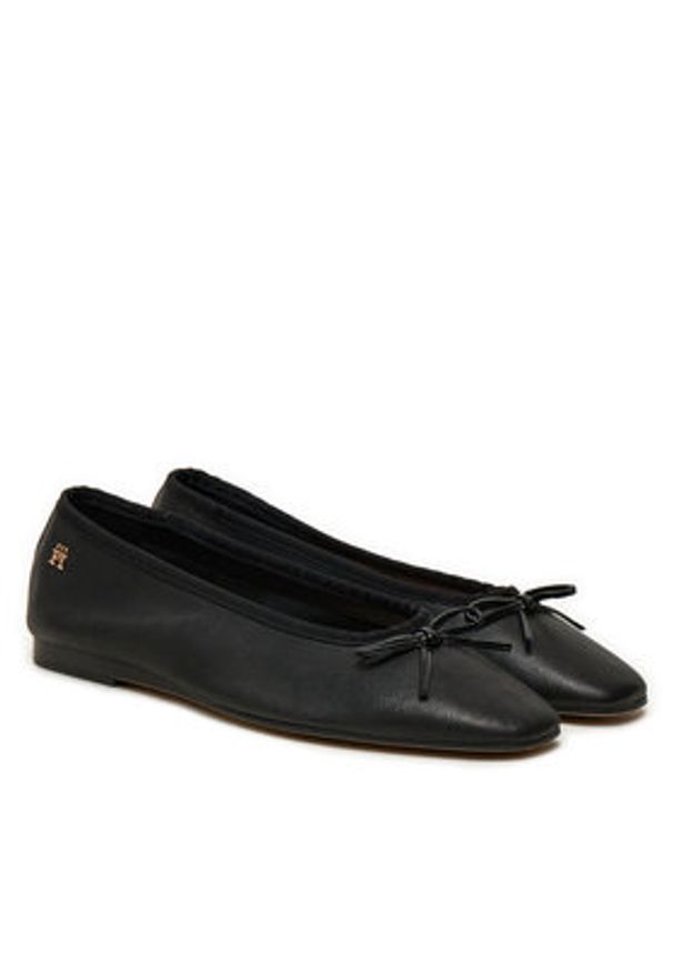 TOMMY HILFIGER - Tommy Hilfiger Baleriny Soft Leather FW0FW08355 Czarny. Kolor: czarny. Materiał: skóra
