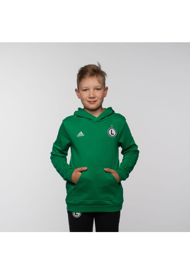 Adidas - Bluza piłkarska dla dzieci adidas Entrada 22 Legia Warszawa. Typ kołnierza: kaptur. Materiał: polar. Sport: piłka nożna